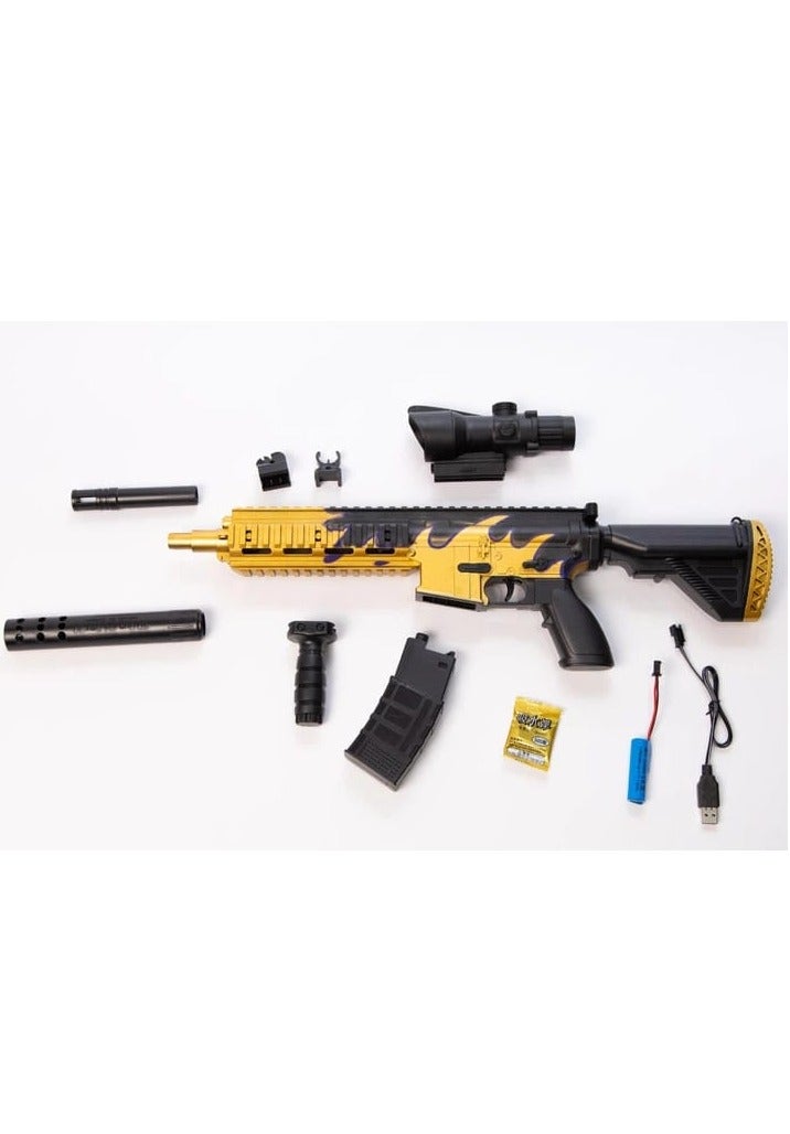 بلاستر كرات الجل M416 برسومات جرافيتي للأطفال - لعبة إطلاق رصاص ناعمة مع إطلاق نار بعيد المدى، منظار تكتيكي، وإكسسوارات - Image 4